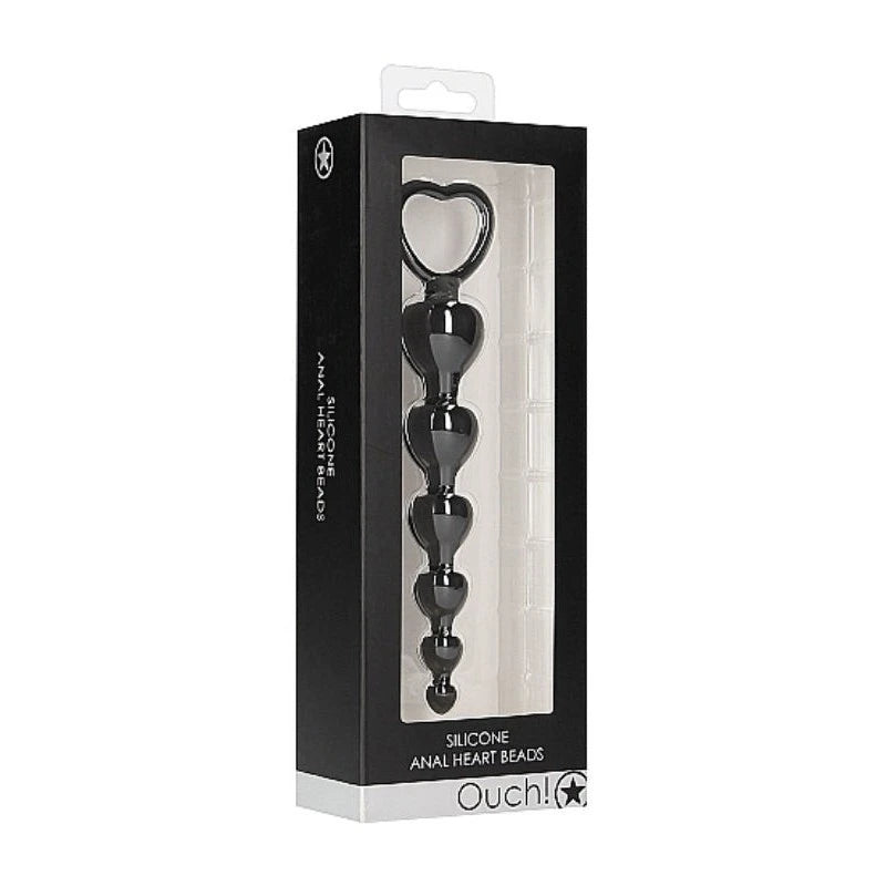 Ouch! Anal Heart Beads Butt Plugs