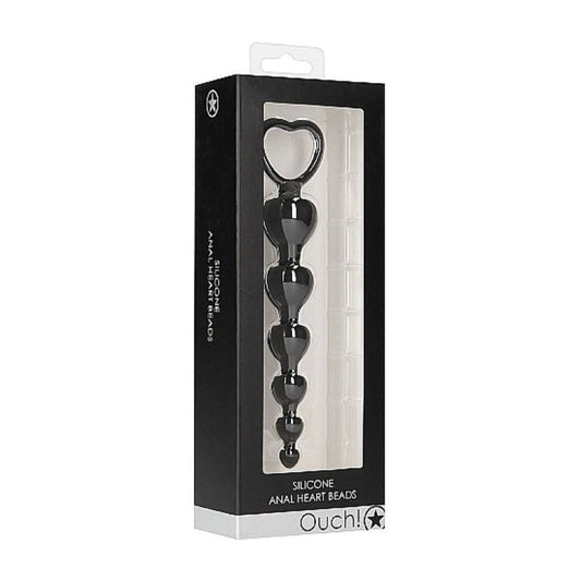Ouch! Anal Heart Beads - Butt Plugs
