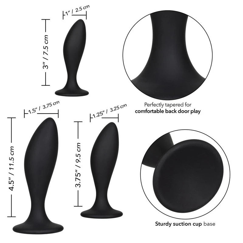 California Exotics Silicone Curve Anal Plug Kit Butt Plugs