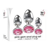 Adam & Eve Pink Gem Anal Training Plug Set Butt Plugs