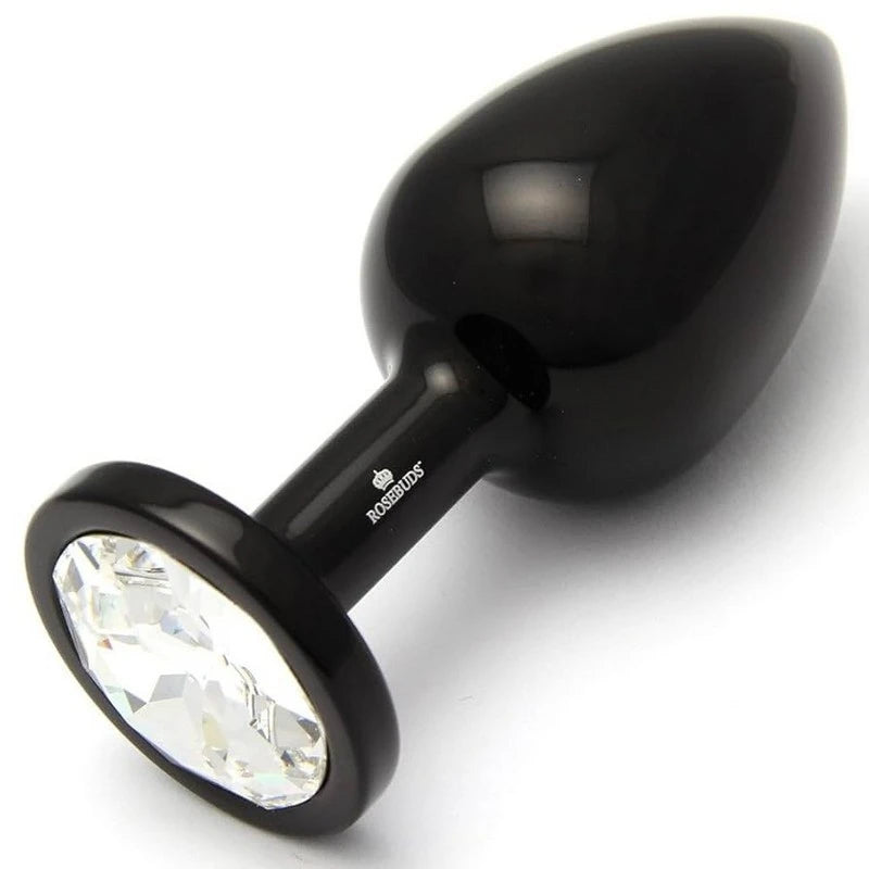 Rosebuds ALU Black M - Clear Butt Plugs