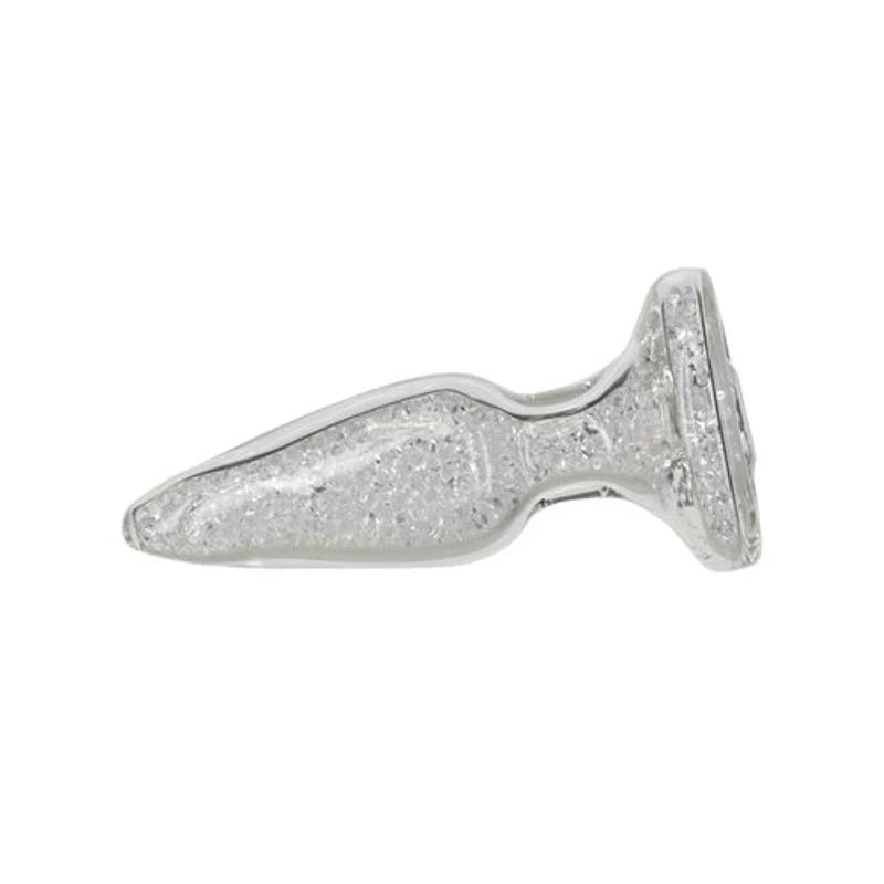 Pillow Talk Fancy Luxurious Glass Anal Plug w Clear Gem Butt Plugs