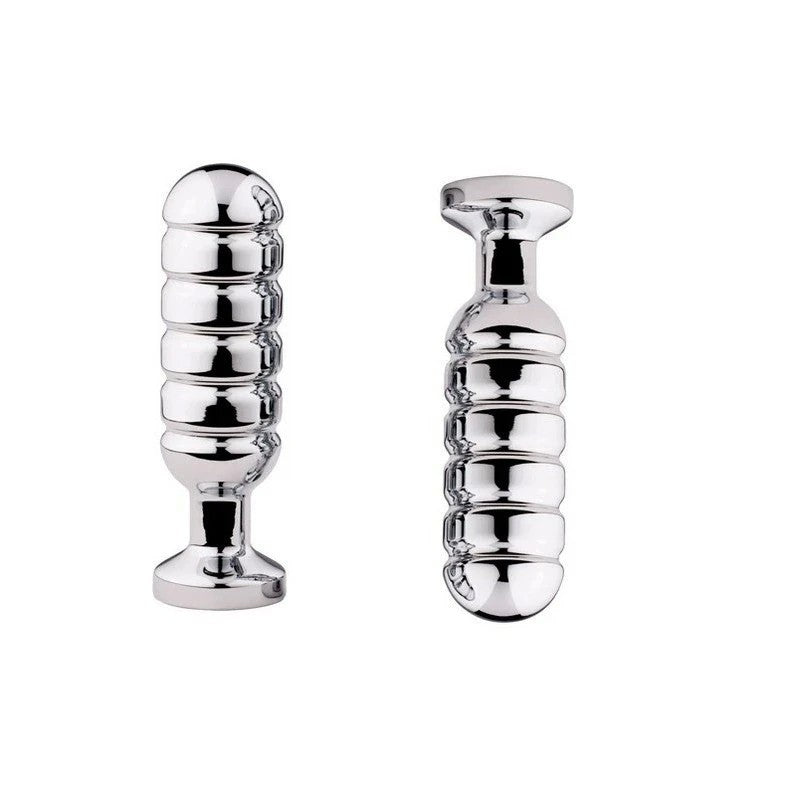 Luxurious Metallic Zone Ribbed Anal Toy - 3 Sizes Butt Plugs