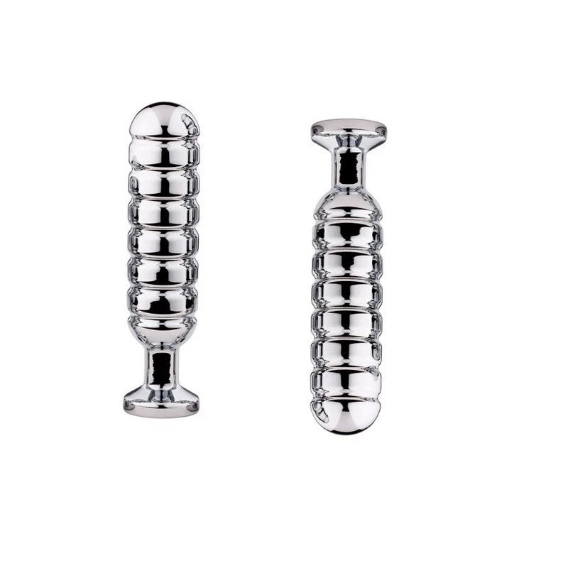 Luxurious Metallic Zone Ribbed Anal Toy - 3 Sizes Butt Plugs