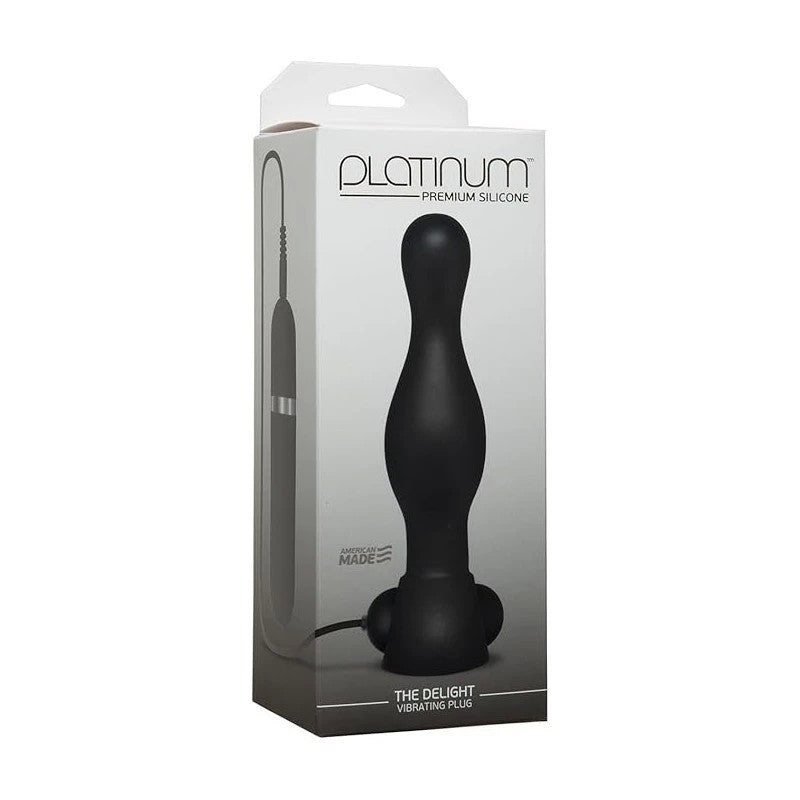 Doc Johnson Platinum The Delight Vibrating Anal Plug Black Anal Vibrators