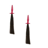 Doc Johnson Red's Black Leather Pony Play BDSM Whip Small Butt Plugs