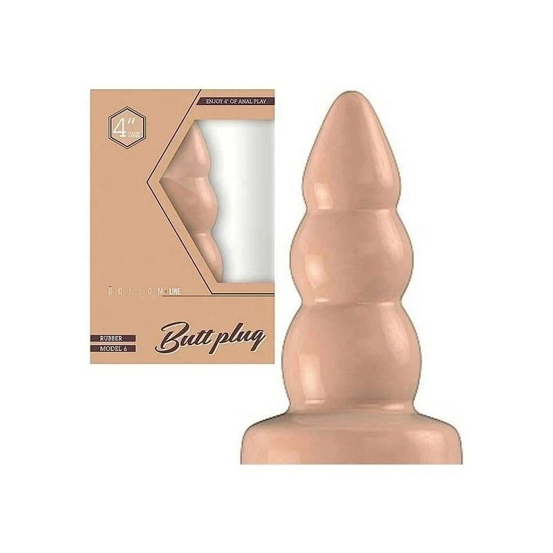 Bottom Line Rubber Butt Plug Flesh Model 6 Butt Plugs