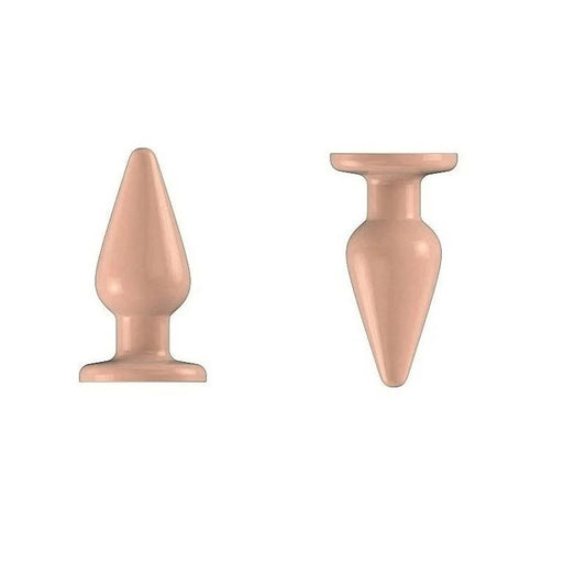 Bottom Line Rubber Butt Plug Flesh Model 2 Flesh - Butt Plugs