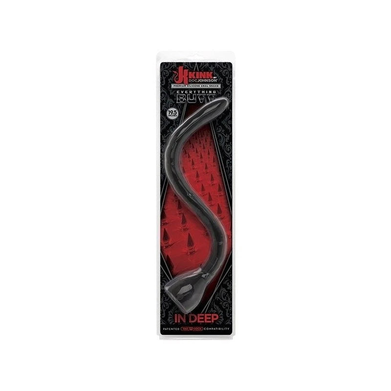 Kink in Deep Silicone Anal Snake Black Anal Dildos