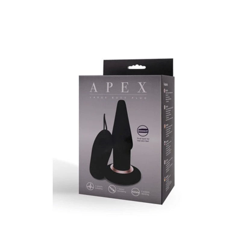 Apex Vibrating Butt Plug Black Anal Vibrators