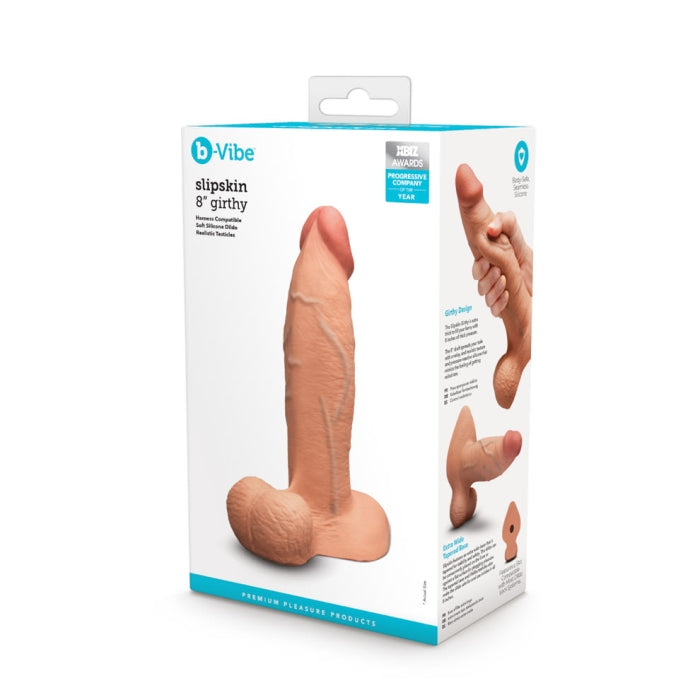 B-Vibe Slipskin Realistic Silicone Dildo Girthy 8 Inch Realistic Dildos