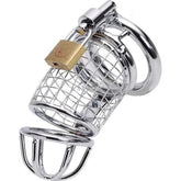 Caged Dragon Male Chastity Device Silver Male Chastity