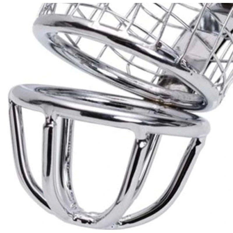 Caged Dragon Male Chastity Device Silver Male Chastity
