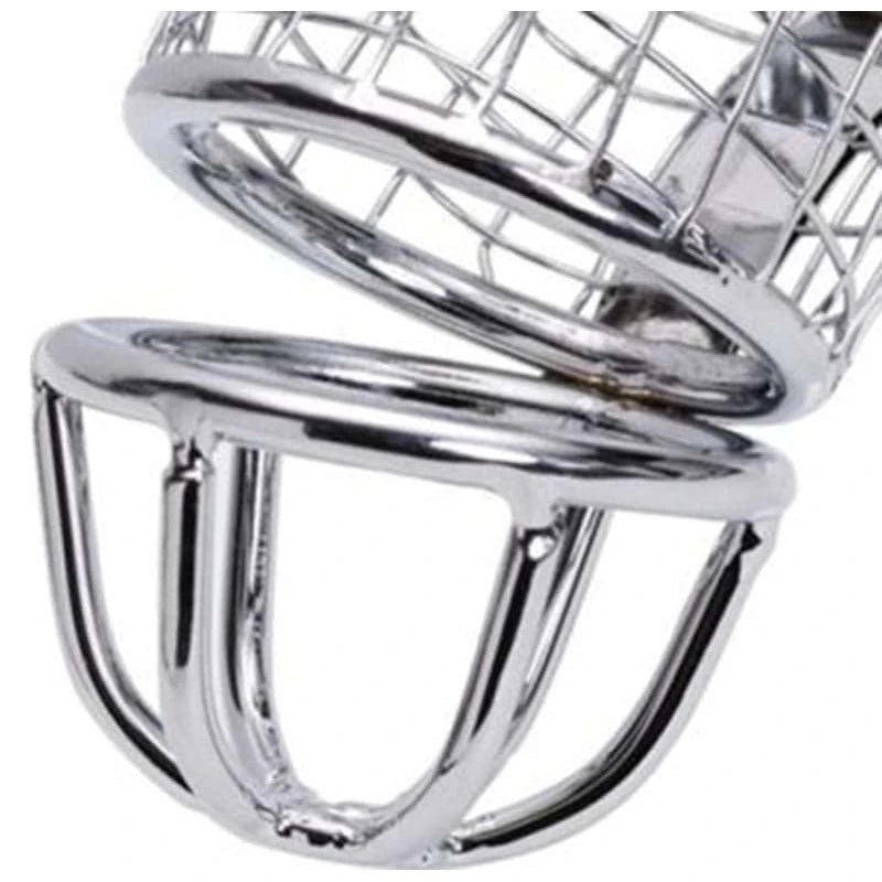 Caged Dragon Male Chastity Device Silver Male Chastity