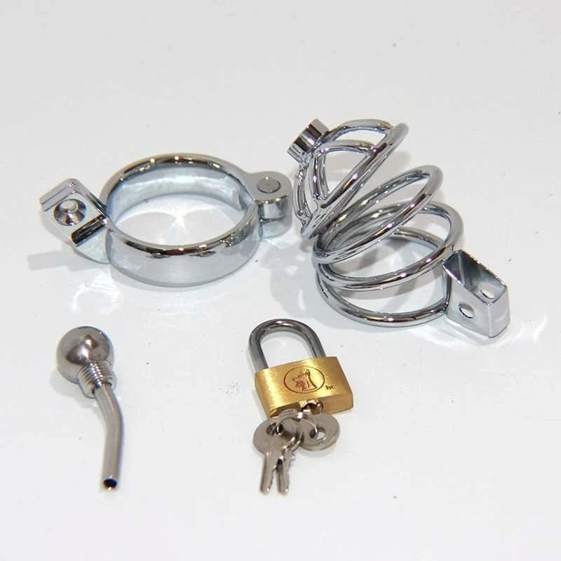 Instituted Cock Cage & Penis Plug Male Chastity