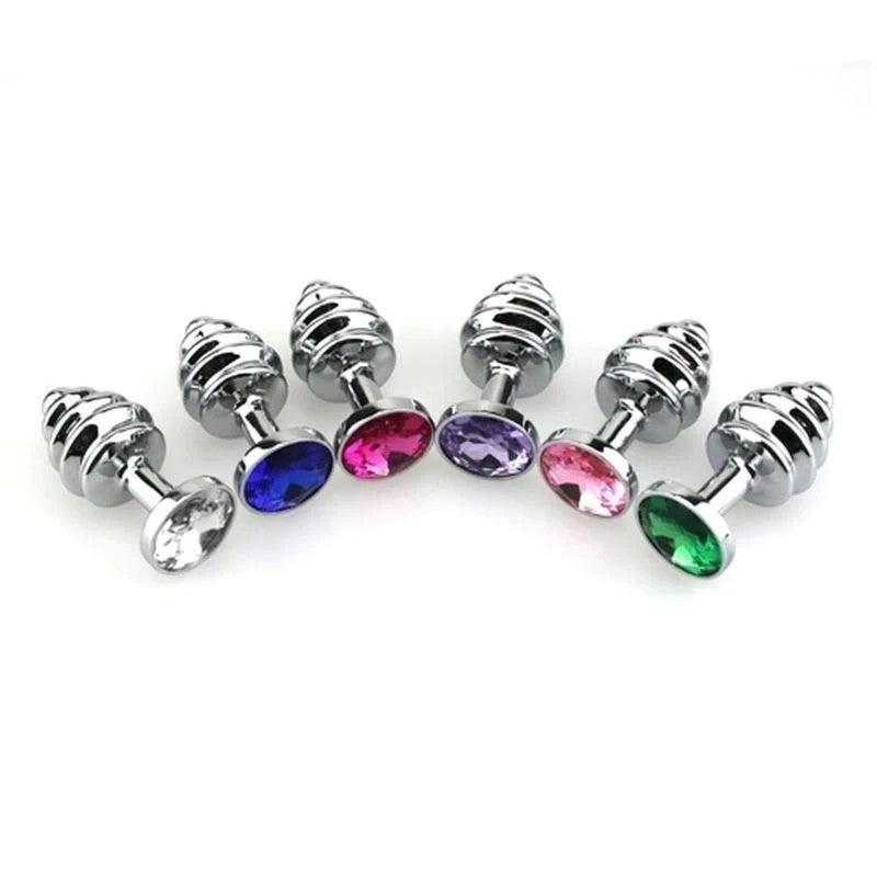 Ribbed Anal Rocket Plug Gemmed Butt Plugs