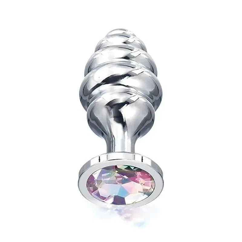 Ribbed Anal Rocket Plug Gemmed Butt Plugs