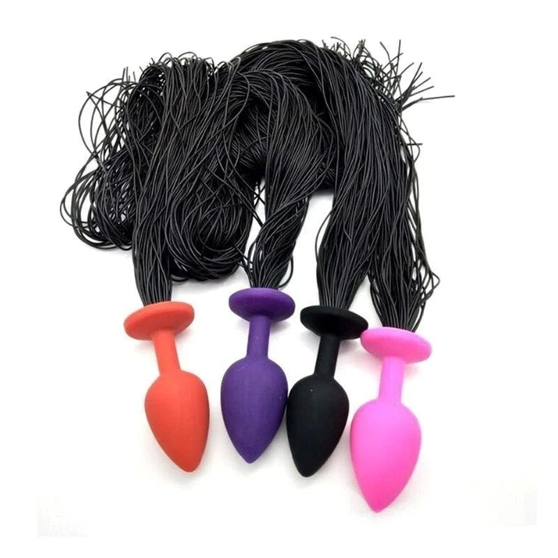 Faux Horsetail Silicone Anal Plug Small Butt Plugs