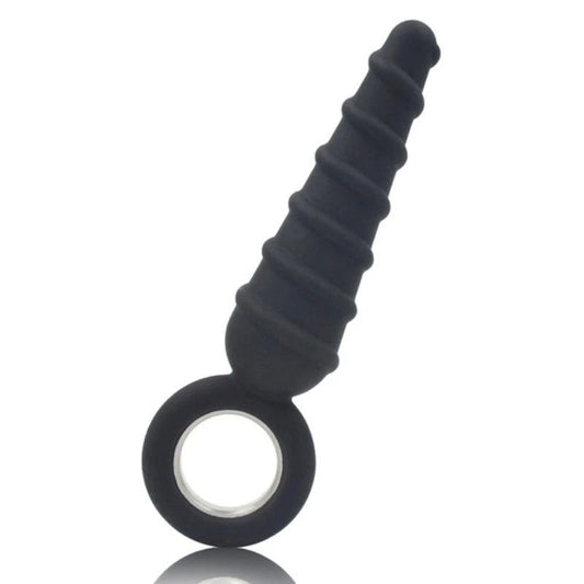 Metal O-Ring Spiral Silicone Anal Plug - Butt Plugs