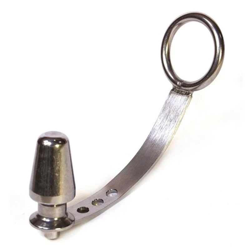 Cock Ring with Adjustable Attached Steel Butt Plug Butt Plugs