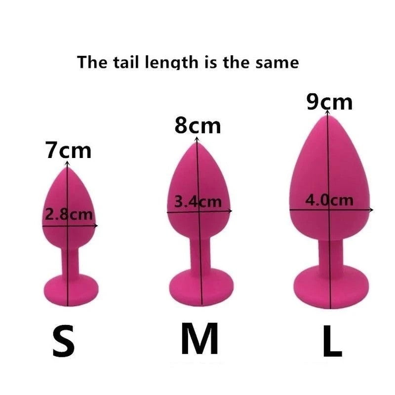 White Faux Fox Tail with Pink Silicone Butt Plug Prostate Toys