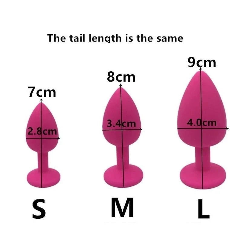 White Faux Fox Tail with Pink Silicone Butt Plug Prostate Toys