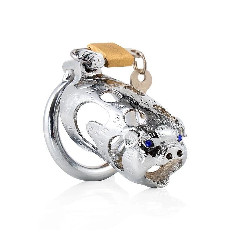 Celestial Zodiac Pig Chastity Device - Luxurious BDSM Indulgence Male Chastity