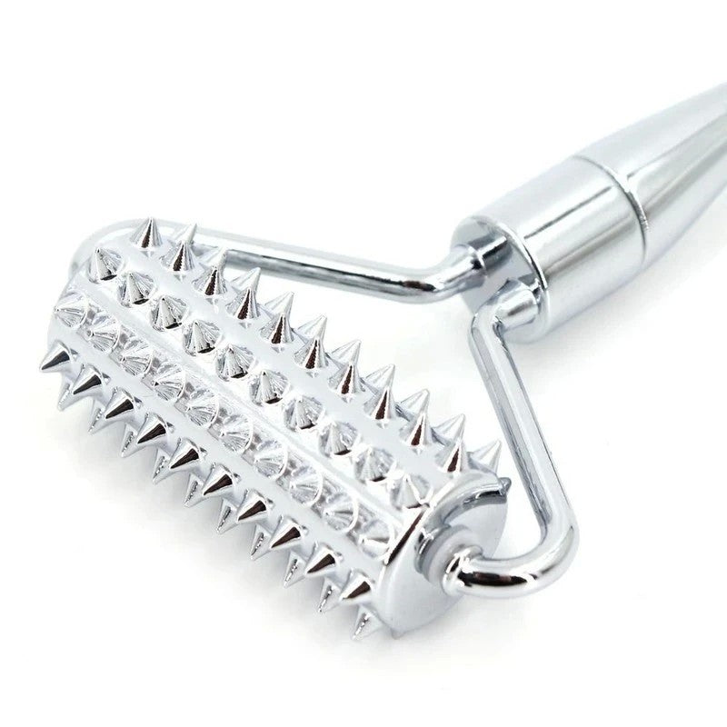 Indulge in Precise Stimulation - Zinc Alloy Microneedle Roller Electro Sex