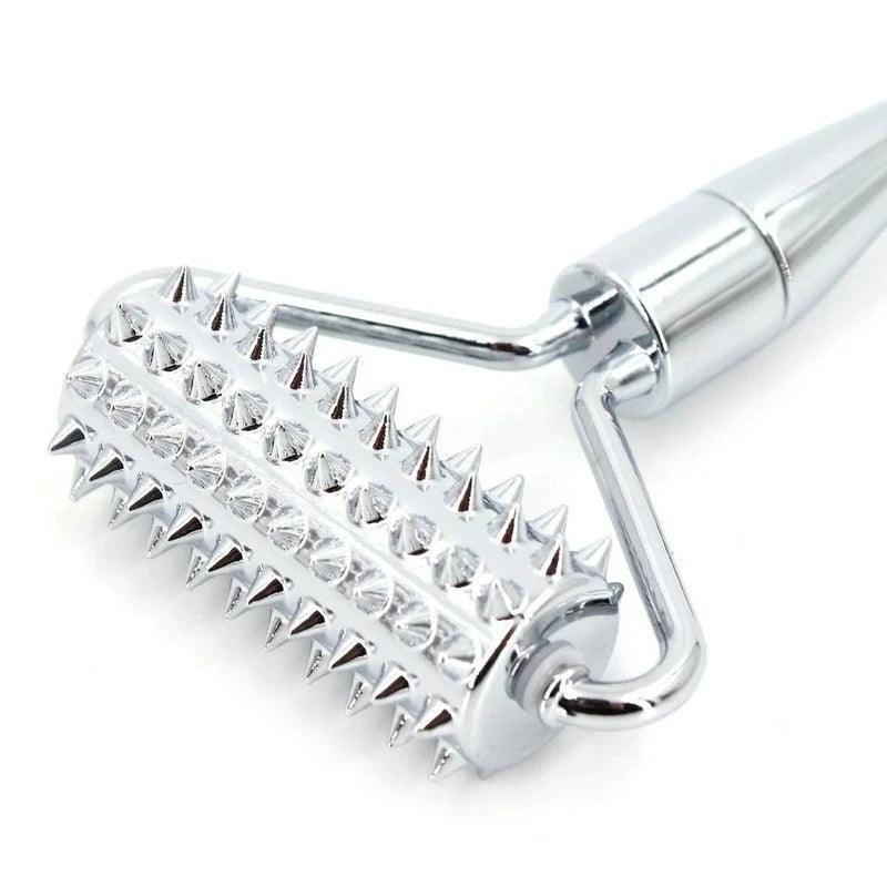 Indulge in Precise Stimulation - Zinc Alloy Microneedle Roller Electro Sex