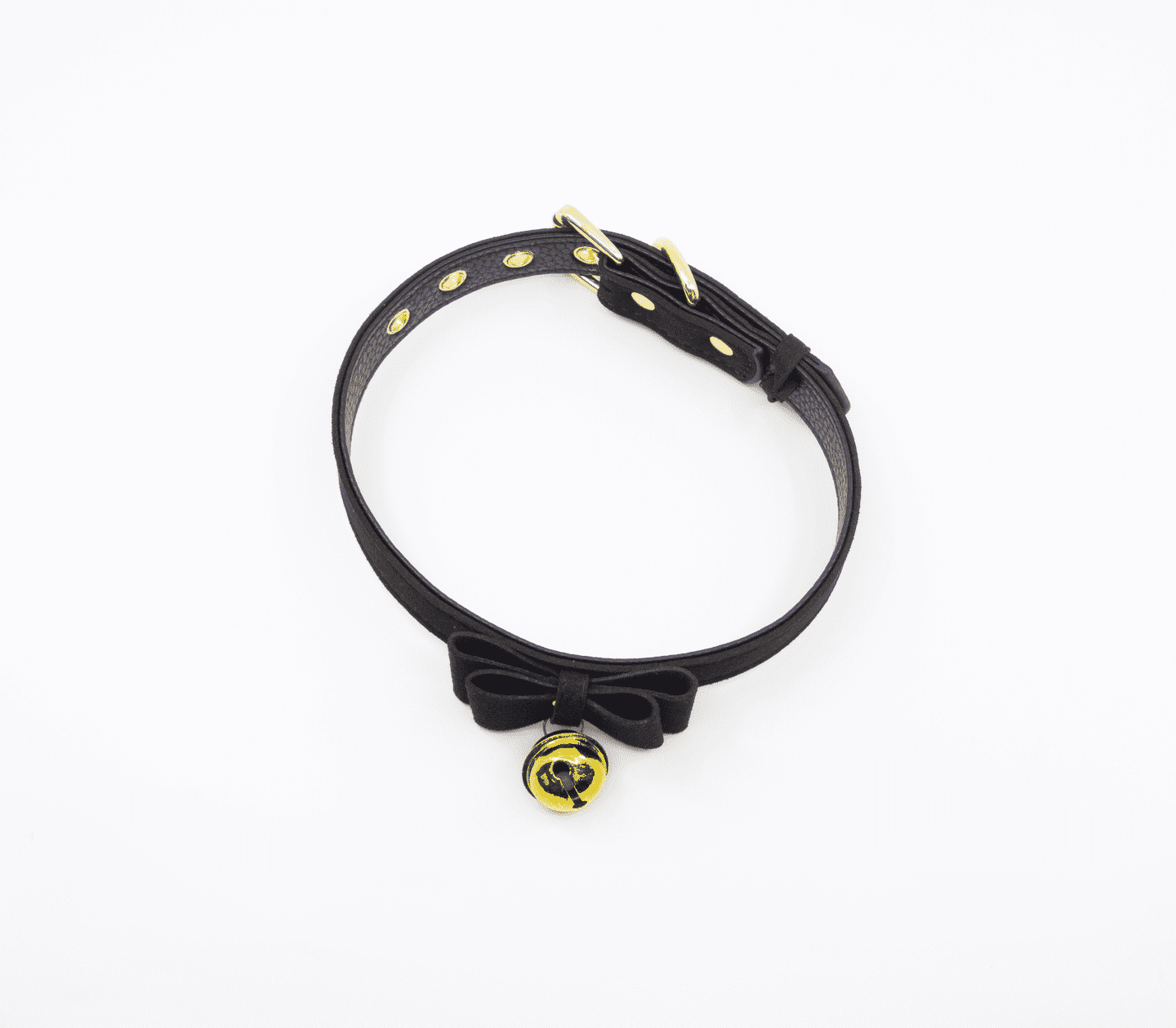 Berlin Baby Faux Suede Leather Bow Cat Bell Collar Collars and Leads