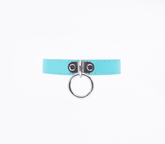 Berlin Baby PU BDSM Collar With Centre Ring Baby Blue Collars and Leads