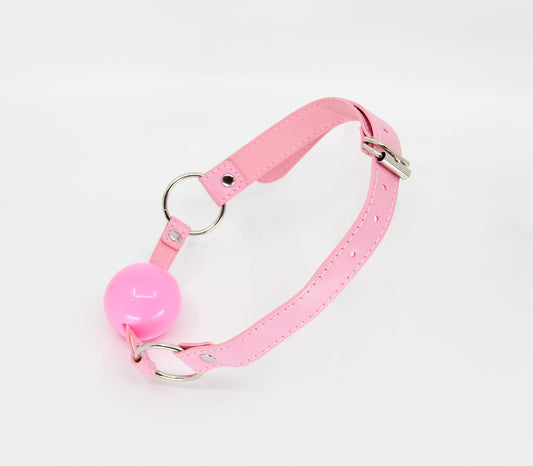 Berlin Baby Faux Leather BDSM Gag Baby Pink - Bondage Gags and Bits