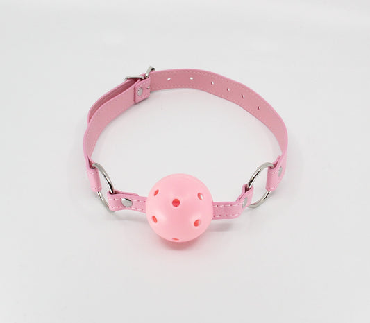 Berlin Baby Breathable Faux Leather Gag Baby Pink - Bondage Gags and Bits