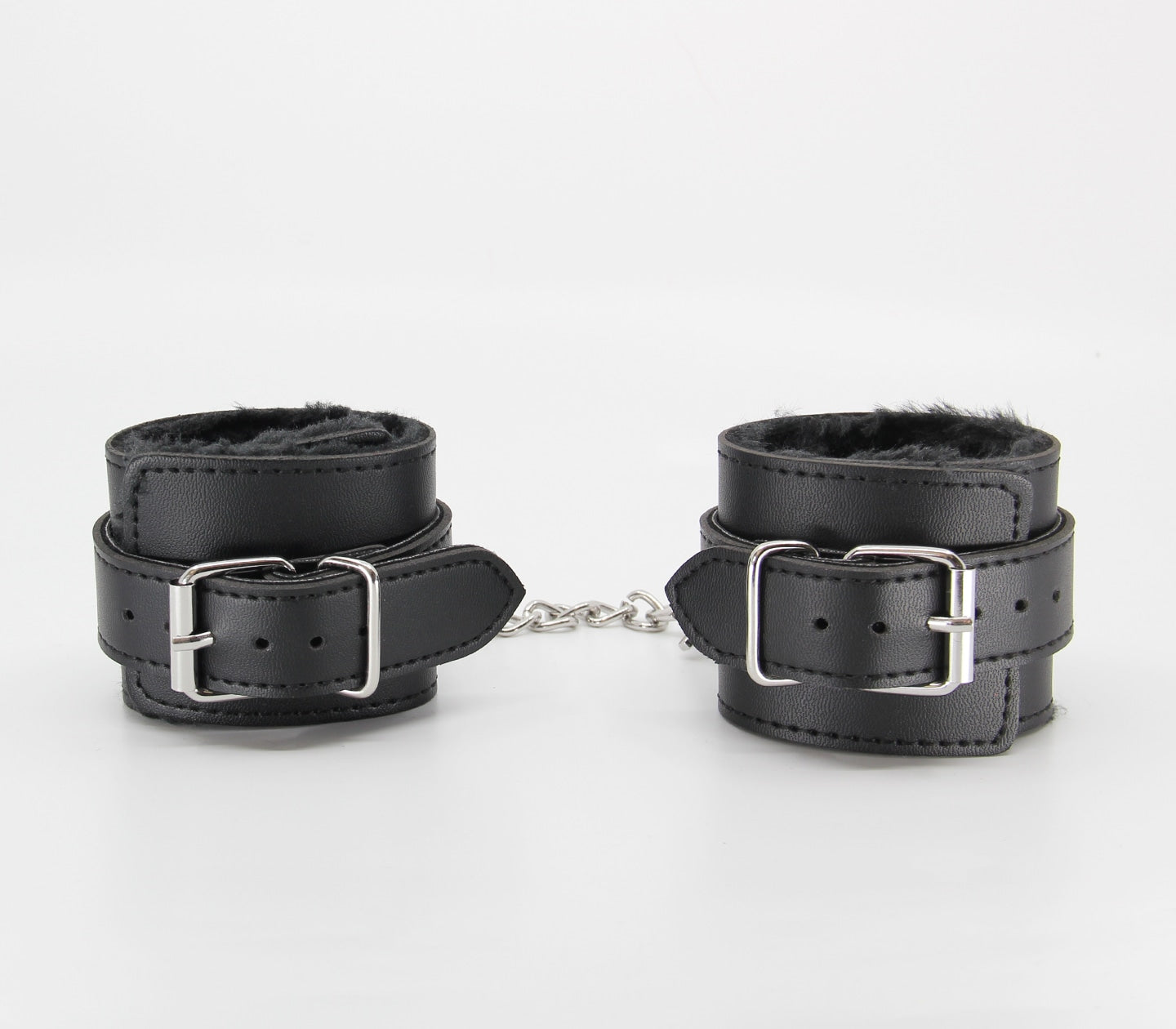 Berlin Baby Faux Fur Lined Leatherette Wrist Restraint Cuffs And Restraints