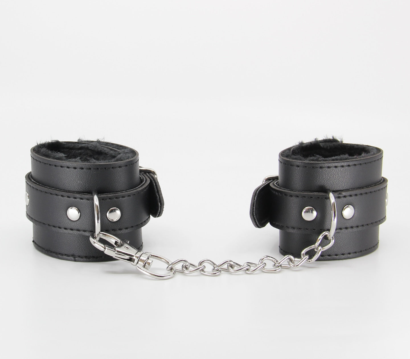 Berlin Baby Faux Fur Lined Leatherette Wrist Restraint Black Cuffs And Restraints