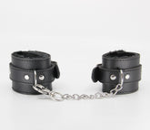 Berlin Baby Faux Fur Lined Leatherette Wrist Restraint Black Cuffs And Restraints