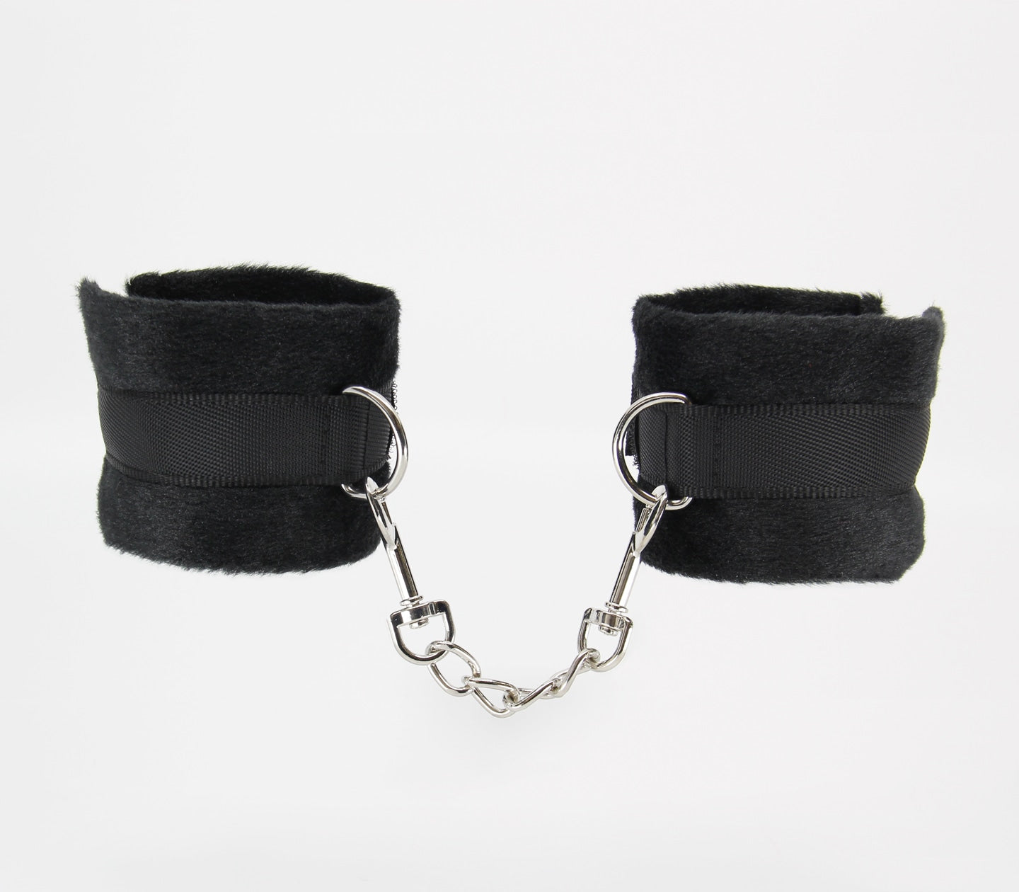 Berlin Baby Plush Bondage Cuffs With Webbing Hook Black Cuffs And Restraints
