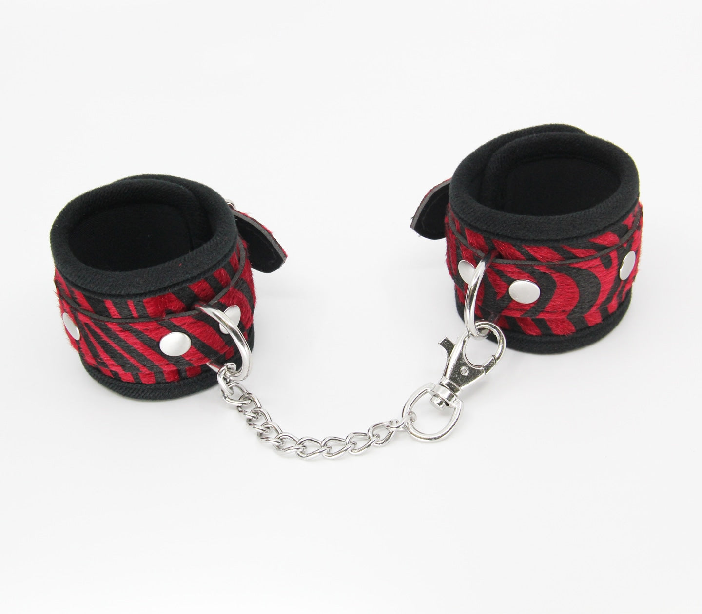 Berlin Baby Animal Print Bondage Wrist Cuffs Red Zebra Cuffs And Restraints