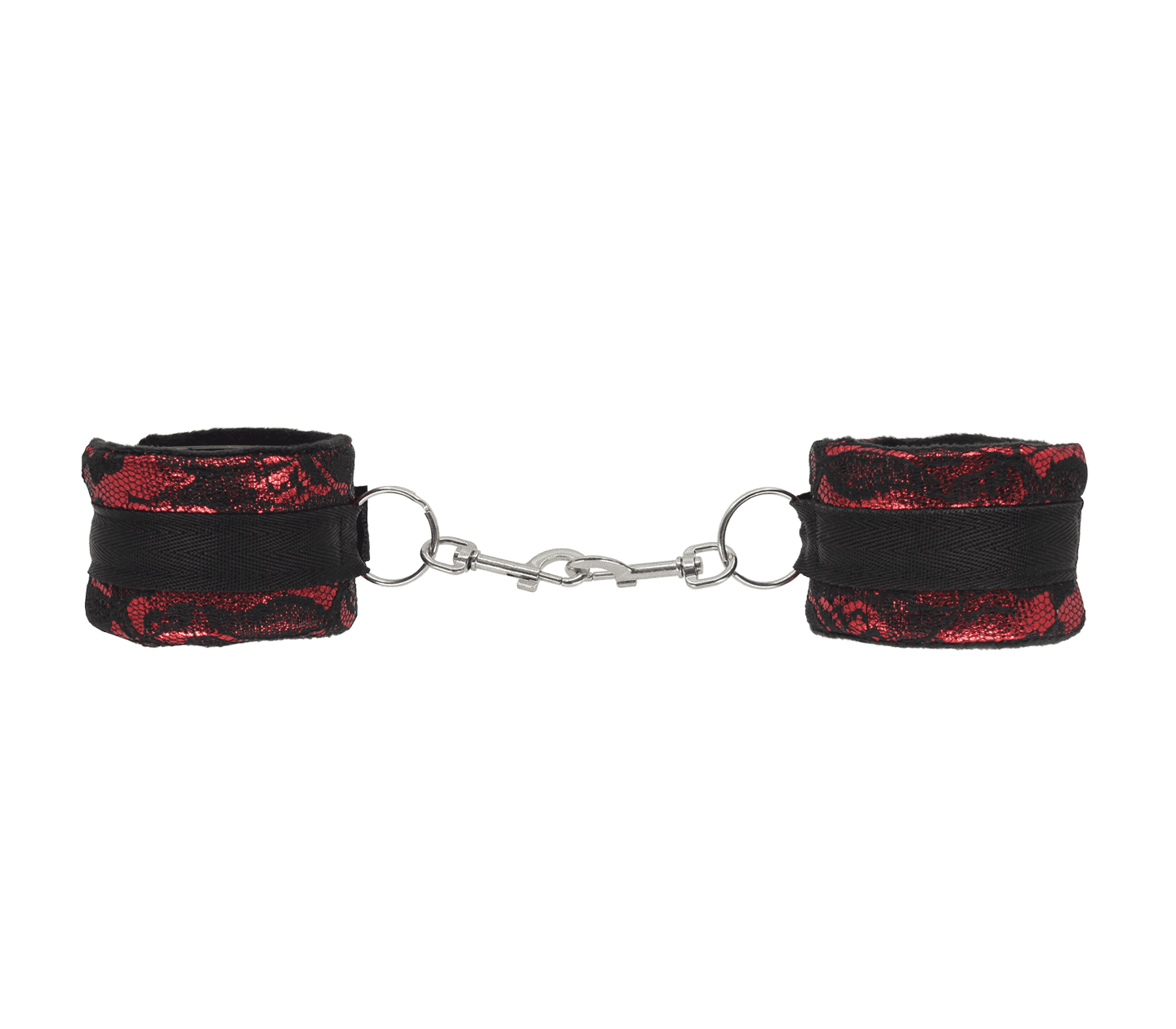 Berlin Baby Satin and Lace Bondage Wrist Cuffs Red Cuffs And Restraints