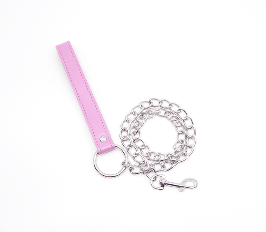 Berlin Baby Pink Handle BDSM Chain Leads - Collars and Leads