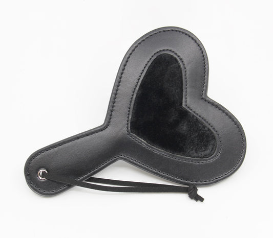 Berlin Baby Heart Shaped Vegan Leather Paddle Black Paddles And Slappers