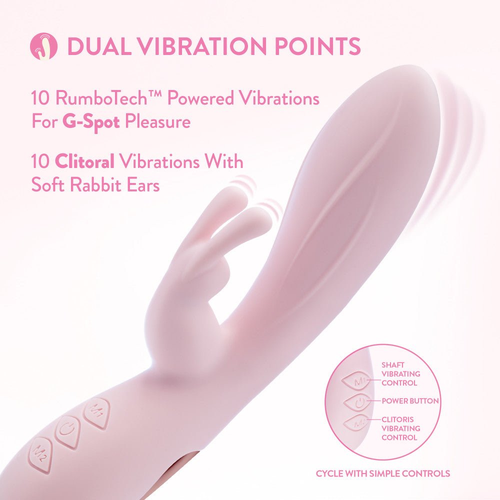 Blush Novelties Morgan USB Rechargeable Rabbit Vibrator Pink Rabbit Vibrators
