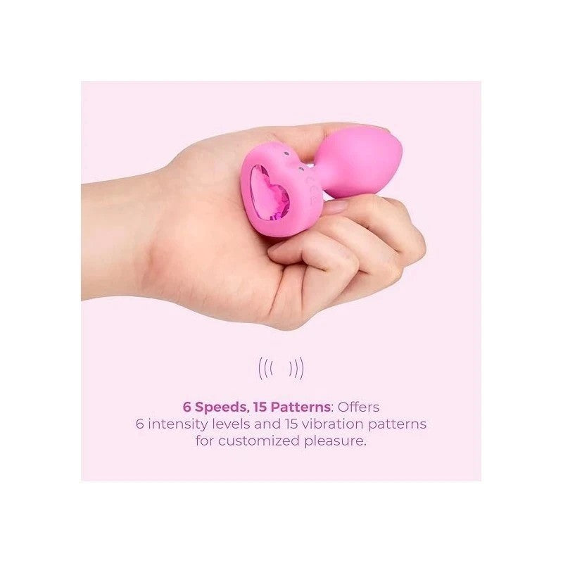 Luxurious Remote-Controlled Vibrating Heart Plug by B-Vibe Butt Plugs