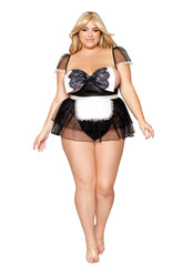 Dream Girl Lingerie Garter Babydoll and Apron Black Queen BabyDolls And Chemises
