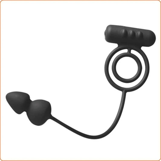 BDStyle Dual Delight - Vibrating Cock Ring and Anal Beads - Anal Beads and Balls