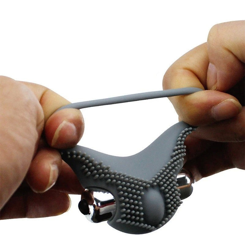 Silicone Stimulation Cock Ring Grey Ball and Cock Toys