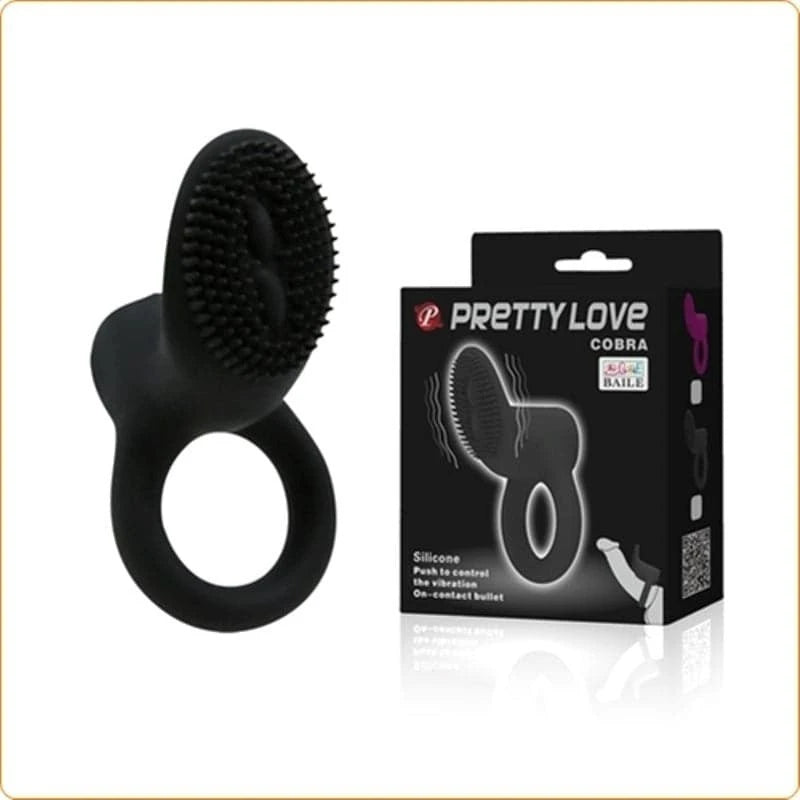 Pretty Love Cobra - Luxurious Silicone Cock Ring for Heightened Pleasure Black Ball and Cock Toys