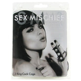 Sex & Mischief 3 Ring Cock Cage Male Chastity