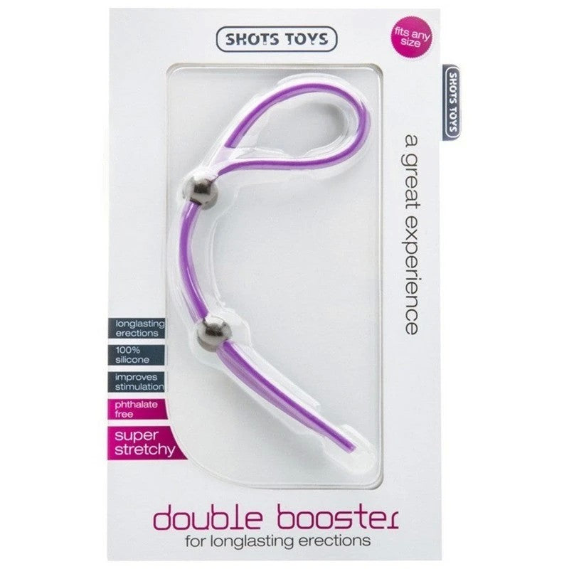 Shots Double Booster Purple Stretchy Cock Ring Stretchy Cock Rings