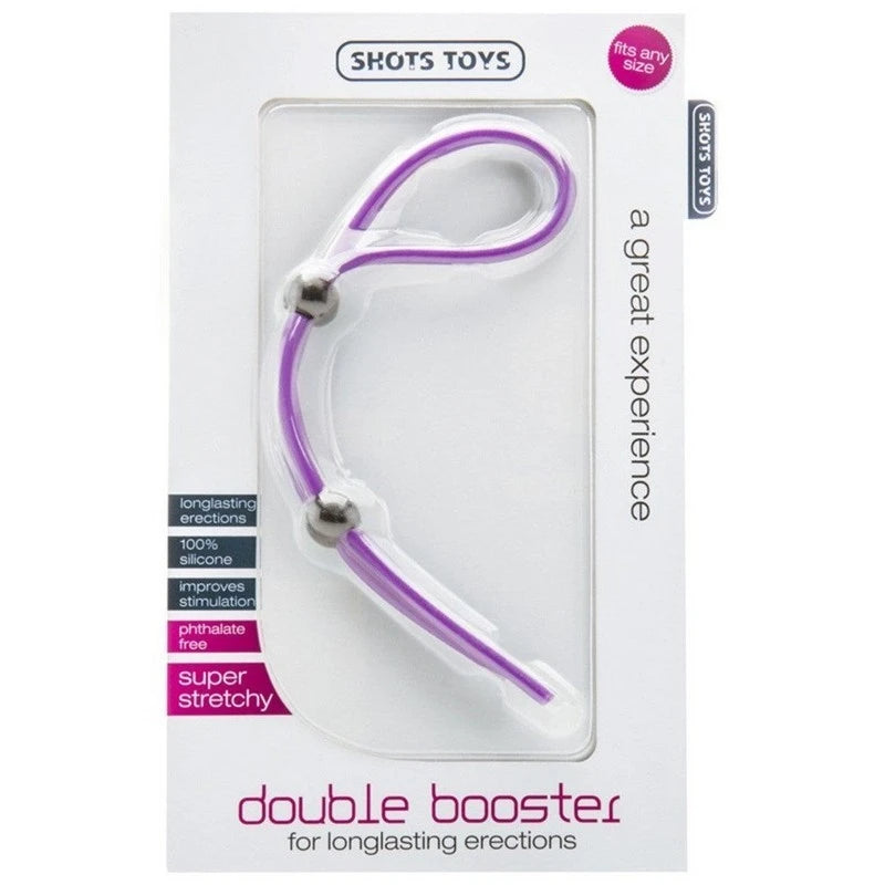 Shots Double Booster Purple Stretchy Cock Ring Stretchy Cock Rings